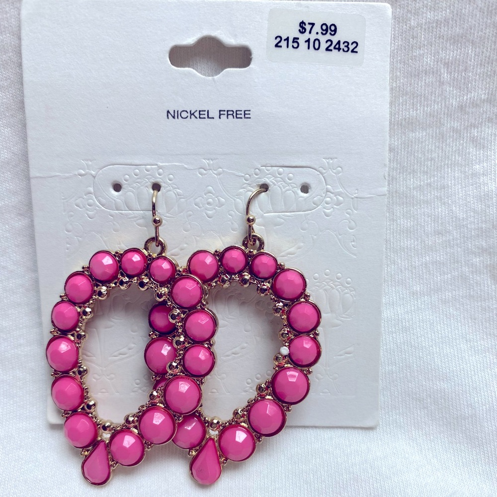 Women’s Fashion Pink & Gold Earrings
